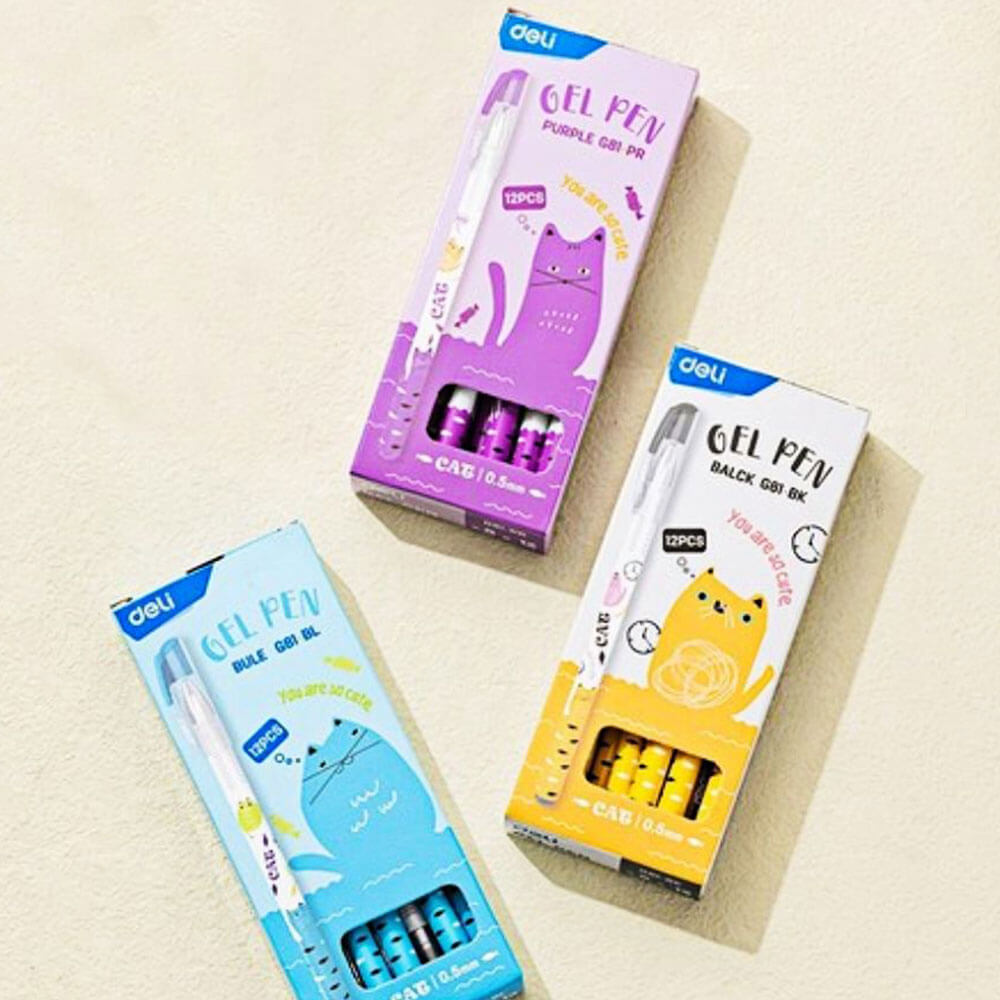 Bút gel deli hình mèo 0,5mm